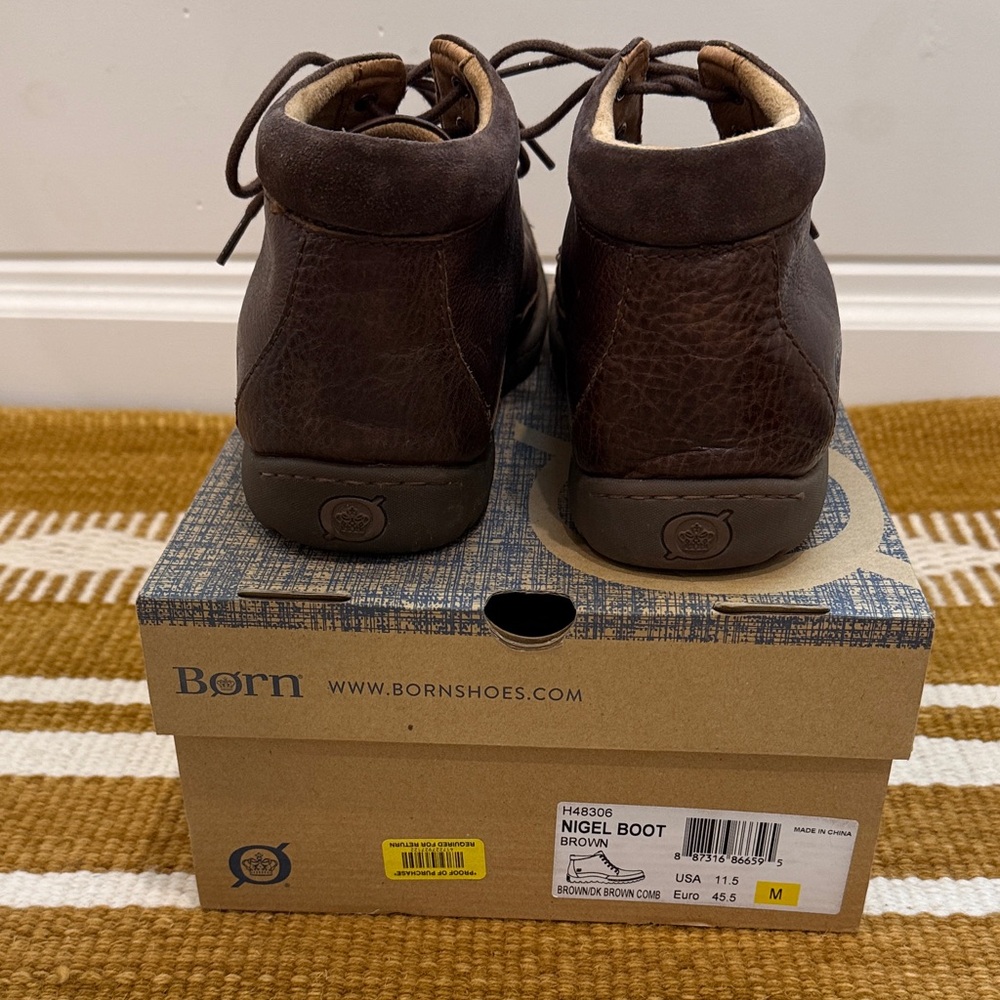 Born Nigel Brown Leather Chukka Boots, Men’s 11.5 - Picture 7 of 8